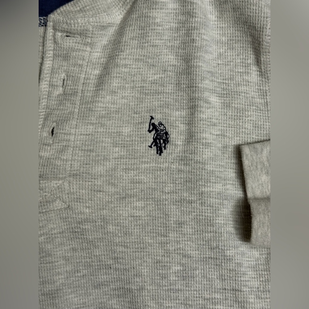 Polo by Ralph Lauren Gray Henley Shirt Y2K - Picture 2 of 4
